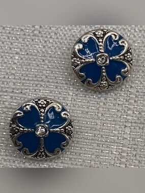 PETITE CHARM - FLOWERS - 12mm/13mm - Matching Snap Button Charms - Set of 2